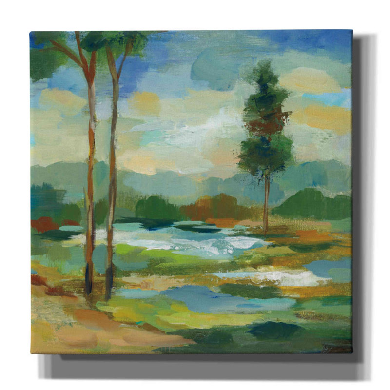 «Early Spring Landscape I» par Silvia Vassileva, art mural sur toile, H 18 po x l 18 po x P 0,5 po
