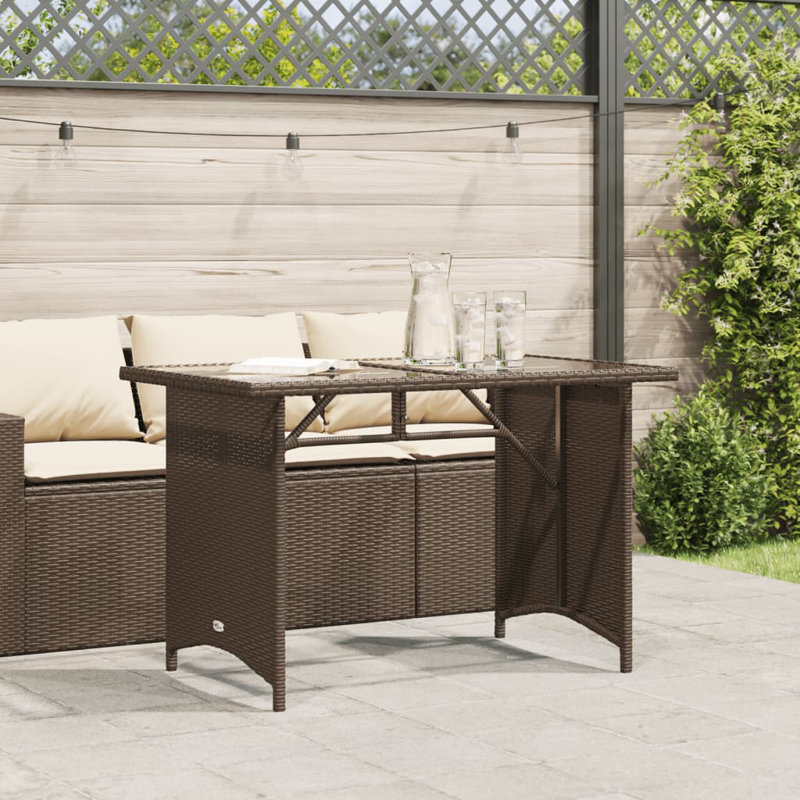 Rectangular Outdoor Dining Table , 110cm cm W 68cm cm D, Brown