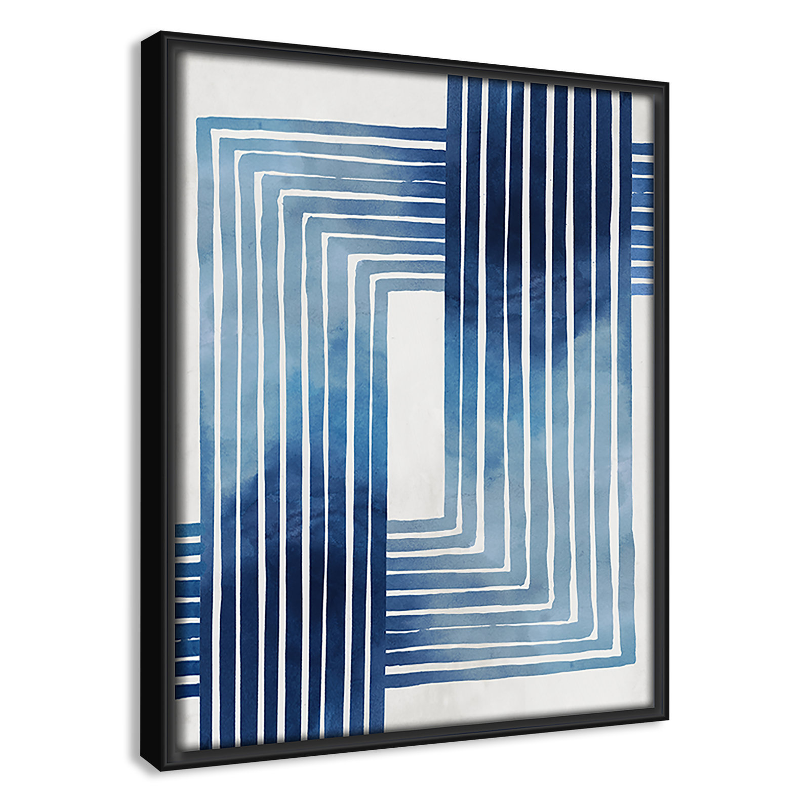 Lanny "In Unison" Painting by Eva Watts, 11.5" H x 9.5" W x 2" D, Black Framed Canvas