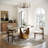 Modern 5/7 Pieces Dining Room Sets, Pre-Assembly Round Dining Table Sets, Sintered Stone Tabletop Kitchen Dining Table Set With Upholstered Chairs-1108179544-1108179545-1108179494