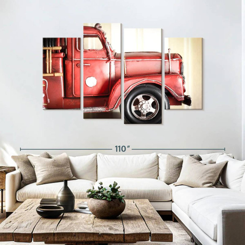 Camion de pompier miniature Mehar, H 54 po x l 84 po