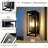 14" Black Outdoor Wall Light With Striped Tempered Glass, Rectangular Outdoor Wall Sconce For Porch & Patio（2 Pack)