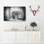 Mother & Baby Elephant Together In Abstract - Wrapped Canvas-55308890