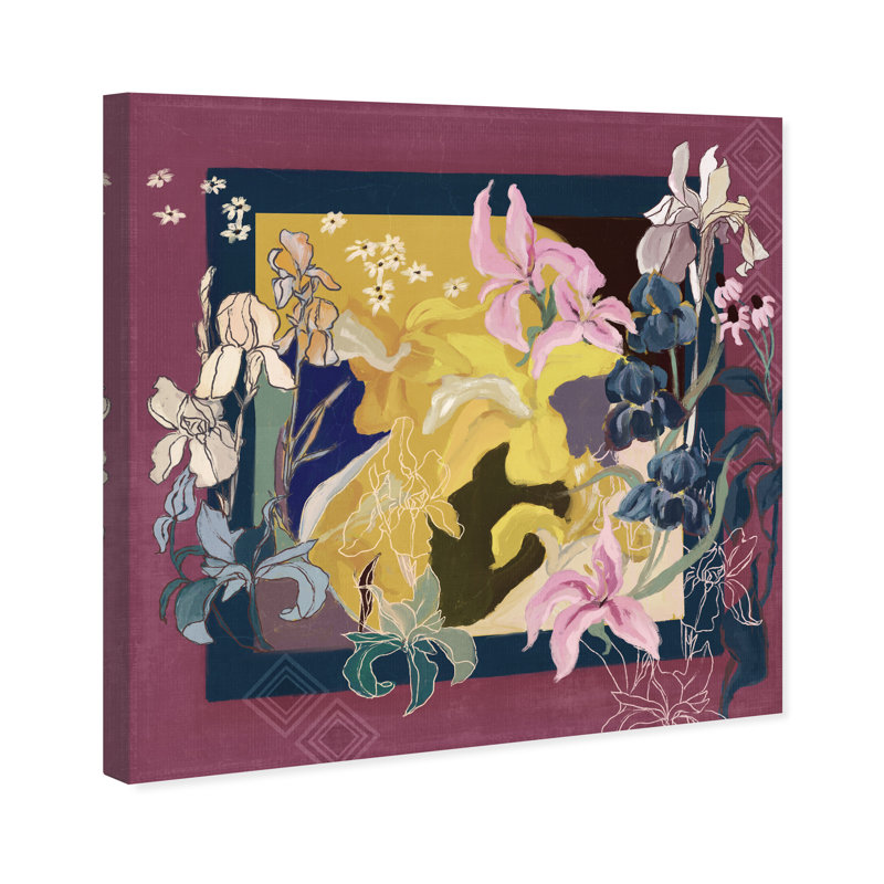 Layered Bloom Canvas Floral & Botanical Print by Oliver Gal, Black Frame, 12 x 12, 30"H x 30"W, Gallery Wrapped