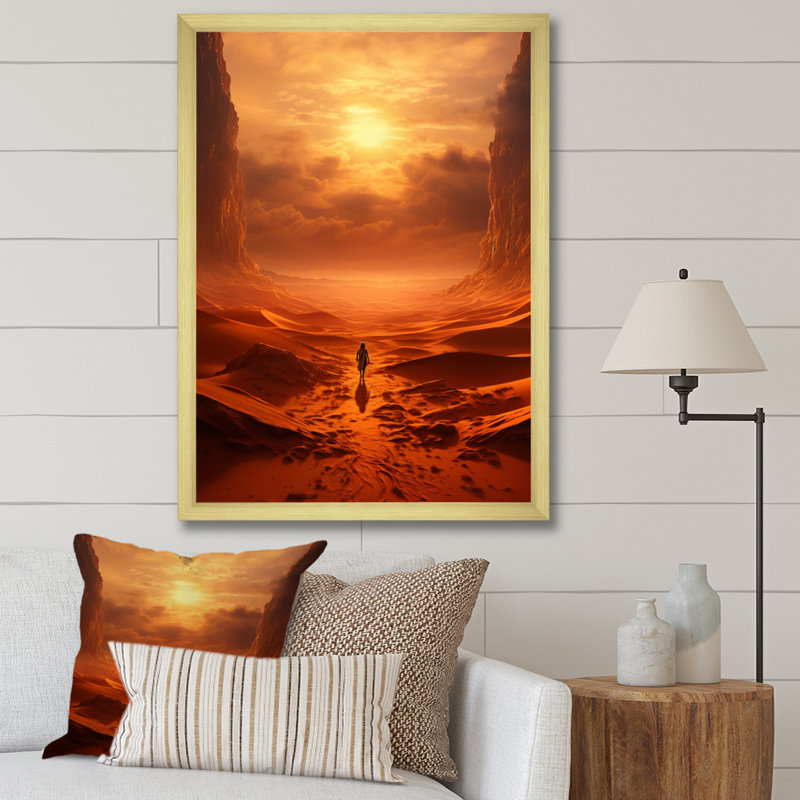 Desert Oasis II - paysages, impressions sur toile, H 44 po x l 34 po x P 1,5 po, Cadre doré à une seule photo