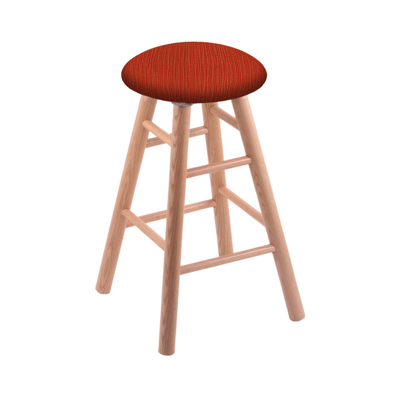 Tabouret de bar 24 po pivotante, Chêne naturel, Coquelicot graphique, Très haut (assise de 36 po de hauteur)