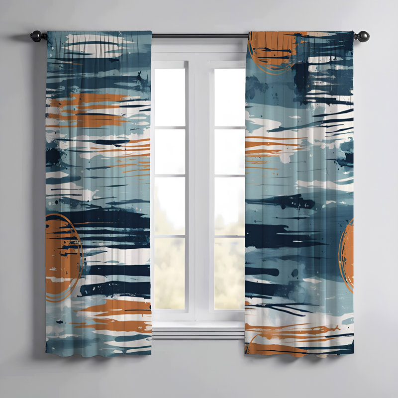 Paire de rideaux semi-transparents en polyester Emmalie, L 40 po x L 82 po