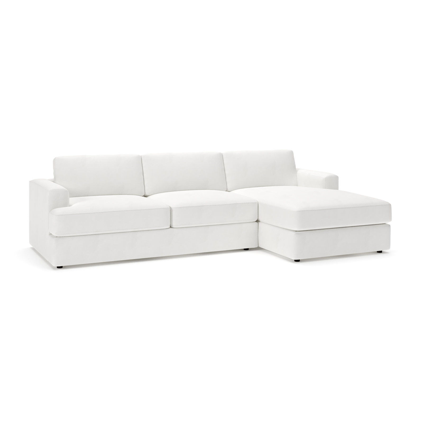 Cayden Sectional with Chaise, Classic Bleach White Twill, Right Hand Facing