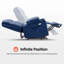Fauteuil inclinable électrique à deux moteurs avec massage et chaleur, repose-pieds allongé, similicuir-224455882