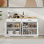 Buffet blanc avec 2 tiroirs et 4 portes, 57,15 po. Pour le salon. Armoire de fabrication fine, portes 57,15 po. Polyvalent et fiable
