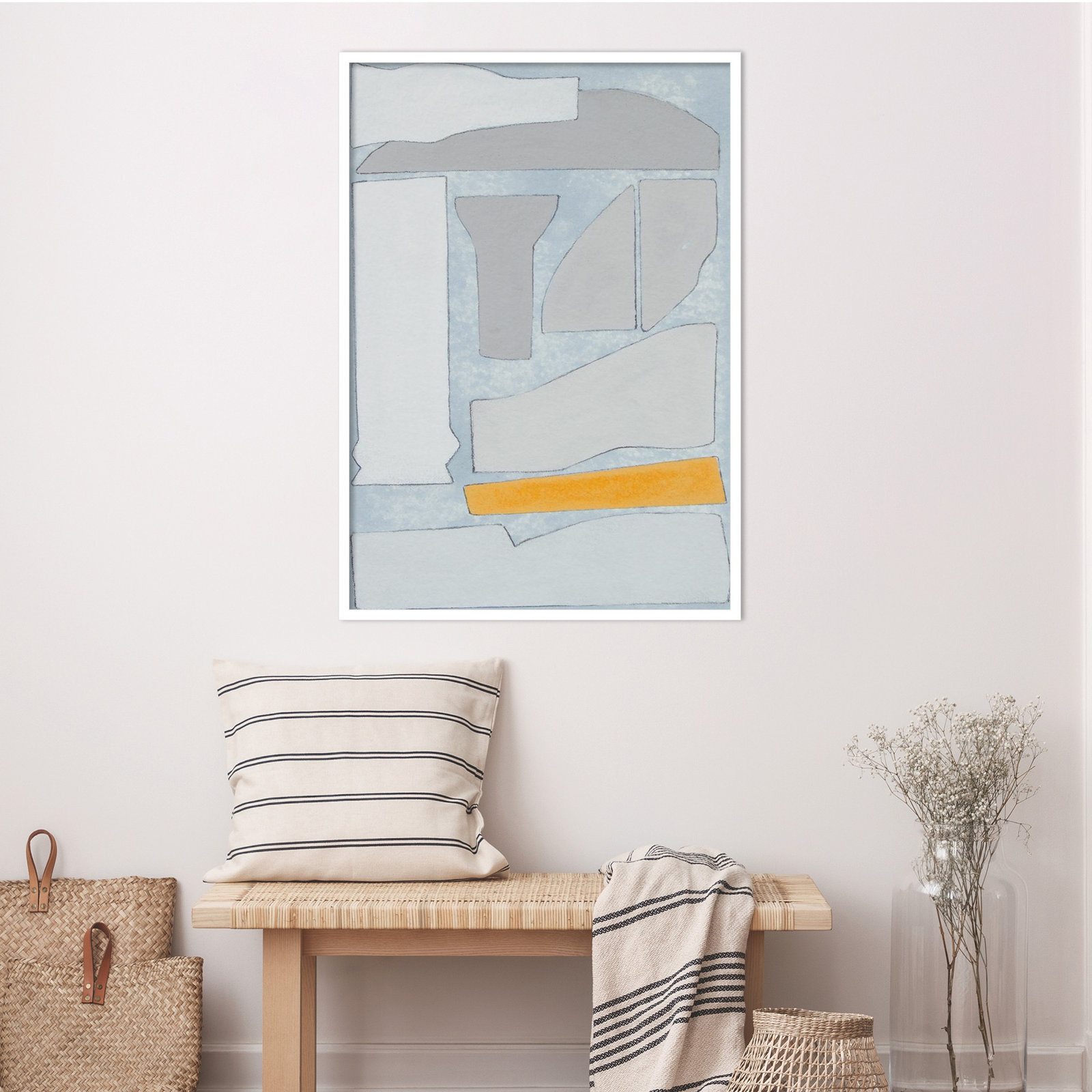 Femi "Elements of the Chateau II" Print, White, 41" H x 29" W x 1" D