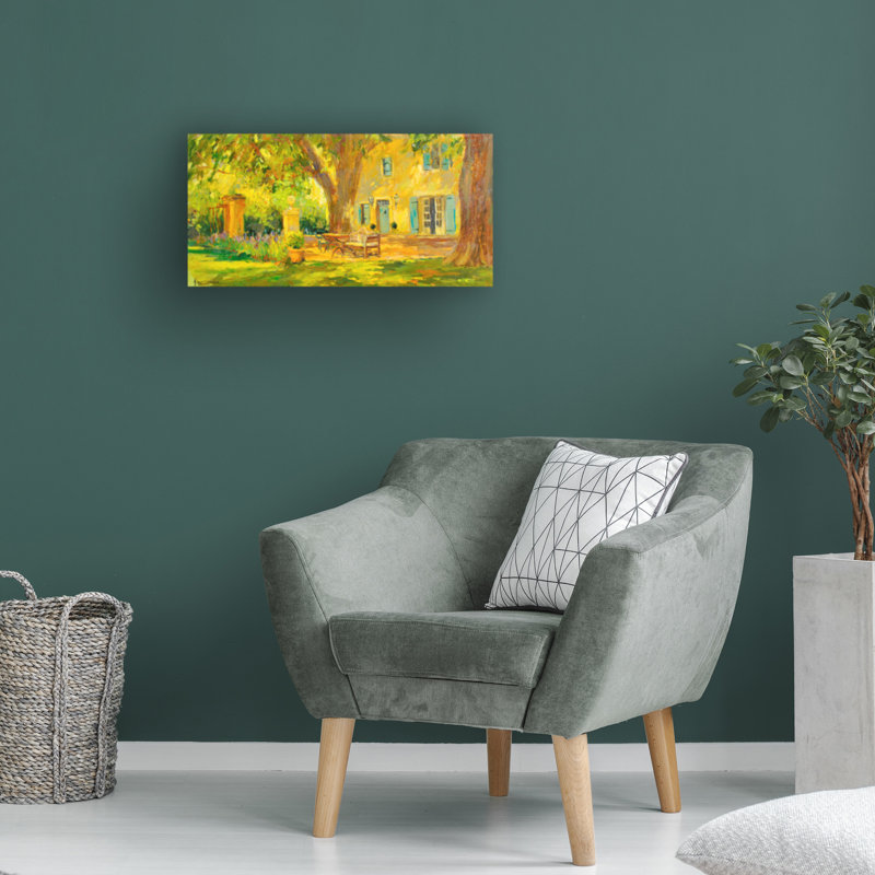 Impressionisme sur toile, "The Italian Villa", H 10 po x l 19 po x P 2 po