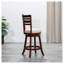 Tabouret de bar pivotant en merisier de 24 pouces avec assise rembourrée beige.-937749930