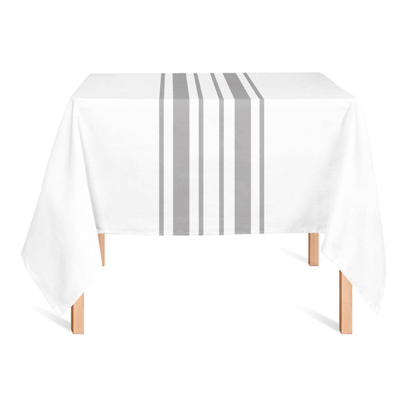 Mcbeth Striped Square Tablecloth, Gray