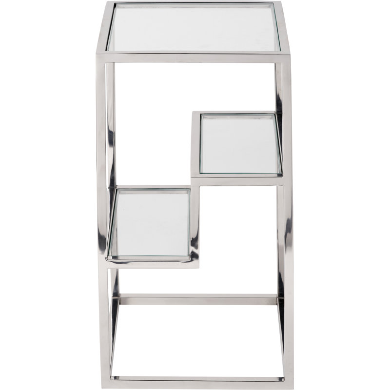 Yerkes Glass Top Frame End Table