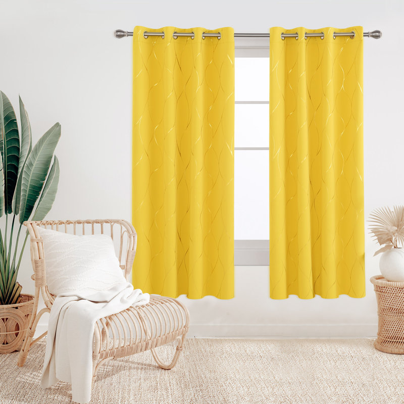 Valmar Blackout Curtain Pair, Mellow Yellow, Width 168 x Drop 183cm