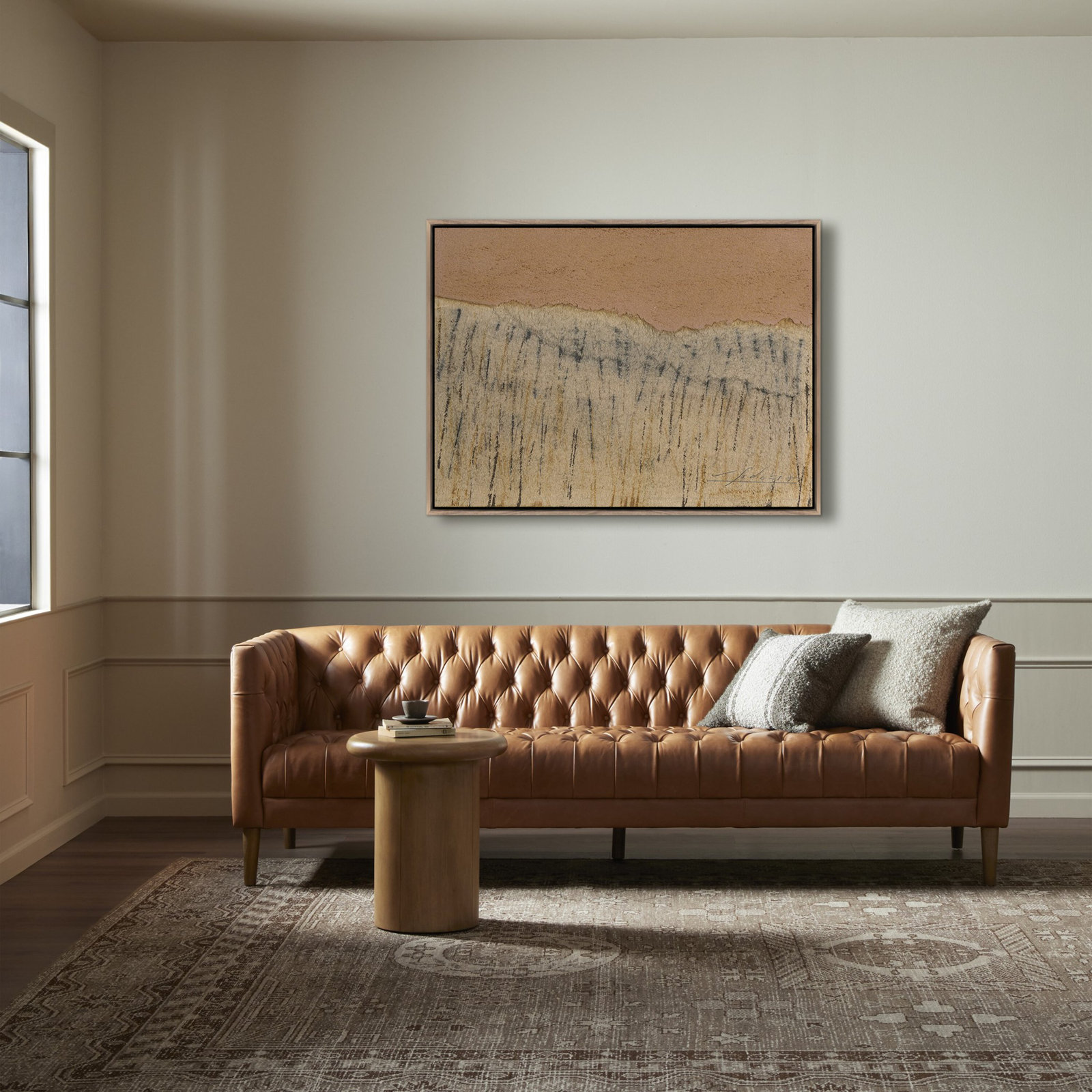 No. 17 by Valeria Sidanez, Dark Brown Canvas Floater Framed, 36" H 48" W 2" D