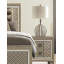 Glamour Champagne Finition 1pc Table de chevet 2 tiroirs Acrylique Table de chevet Mobilier de chambre à coucher de luxe Bordure de miroir biseauté