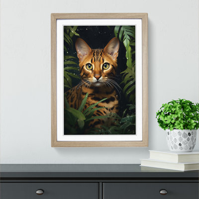 Bengal Cat Romanticism Art - Framed Print