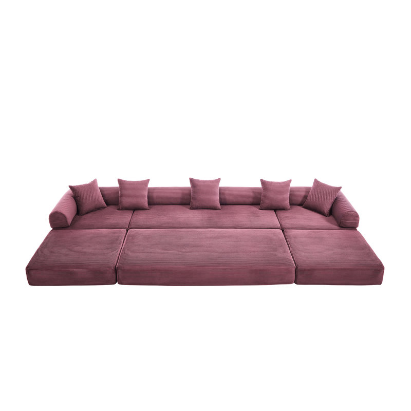 Lit pliant en velours côtelé rayé pour bureau à domicile, chambre d'amis et détente - 6 configurations possibles, tissu doux et respirant, accoudoirs en L améliorés, convertible en nuage, idéal pour de multiples espaces : appartement, chambre
