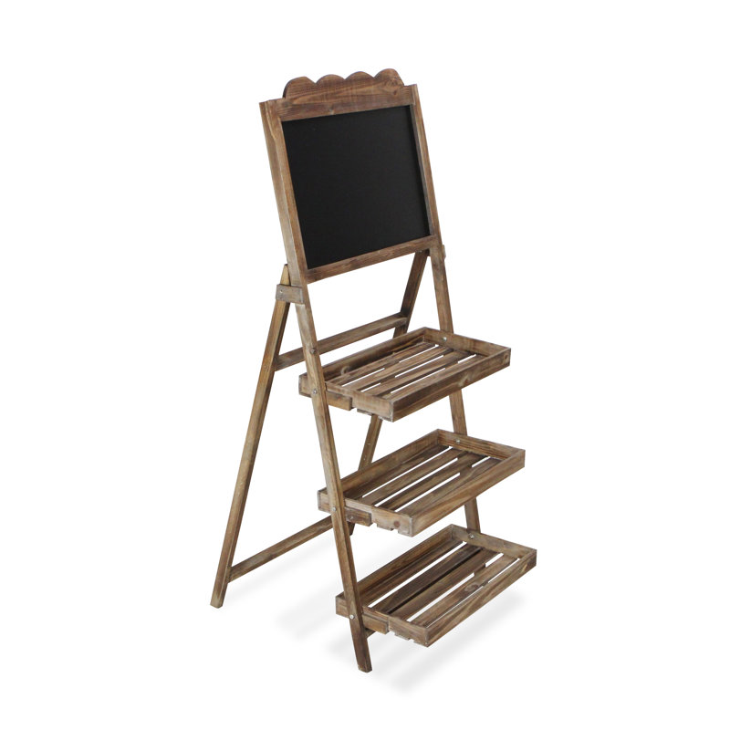 Tableau noir sur pied en bois