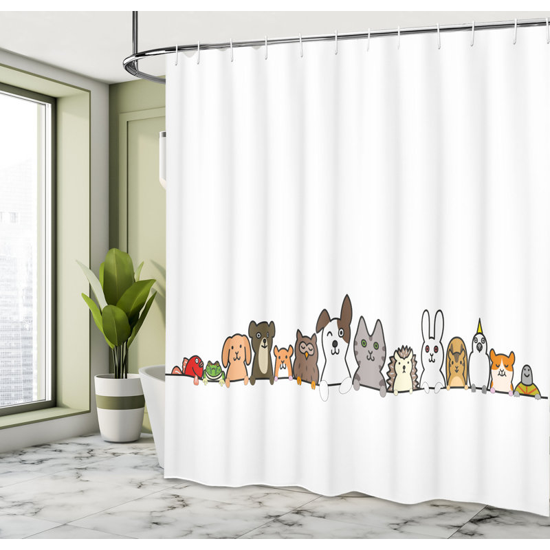 Shower Curtain with Hooks Included, 105"H x 69"W