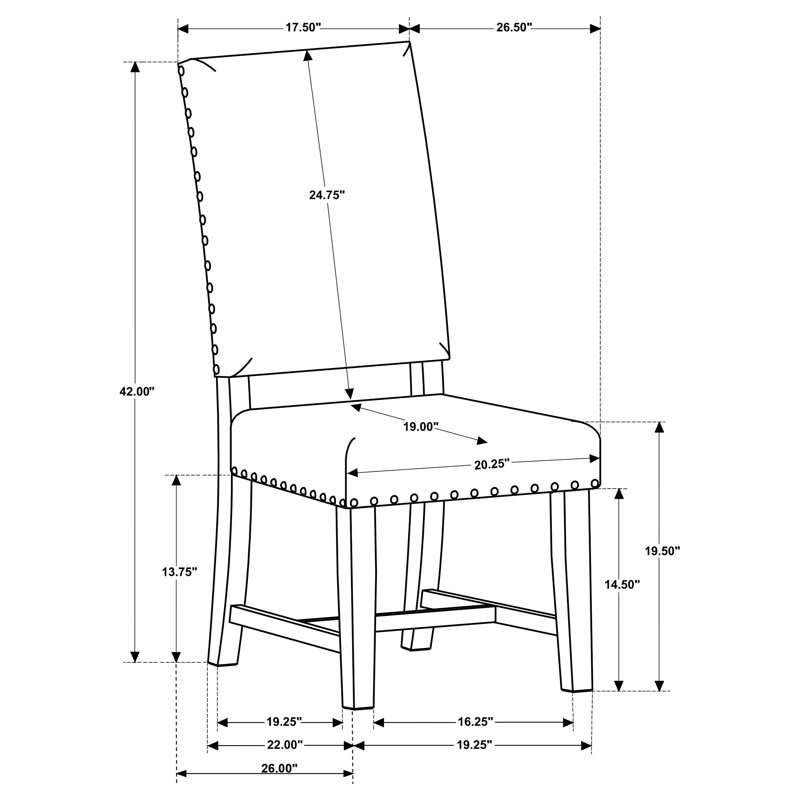 Milton Upholstered Dining Side Chair Warm Grey, Dark Gray