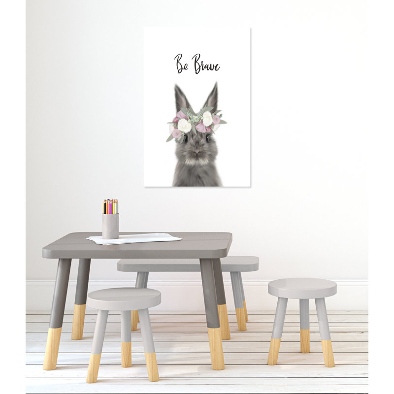 Le lapin est courage, H 36 po x l 24 po x P 1,5 po, Toile