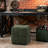 Ottoman Foot Rest Soft And Comfortable Ottoman Square Corduroy Woven Design Sofa Stool (Green)-1679669935