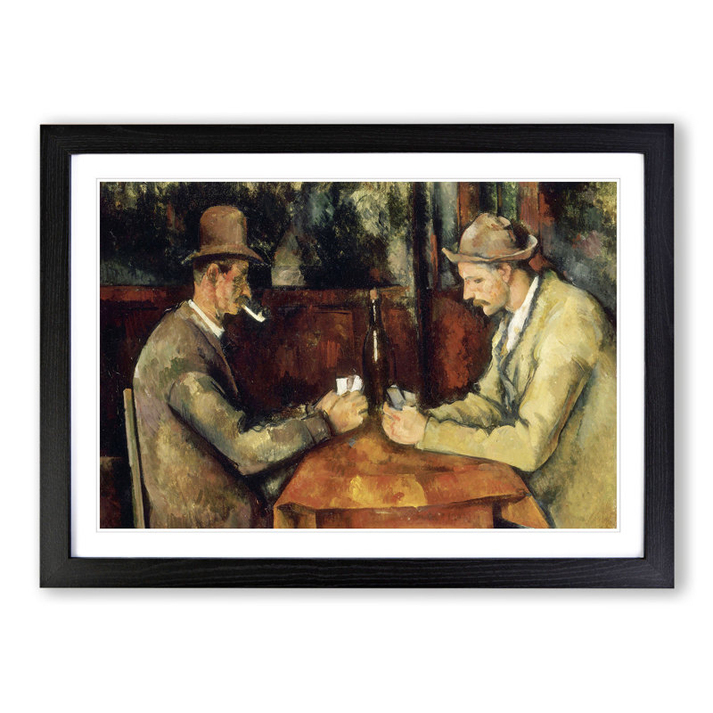 The Card Players Vol.3 by Paul Cezanne - Framed Print, Black Framed, 27cm H x 36cm W x 2cm D