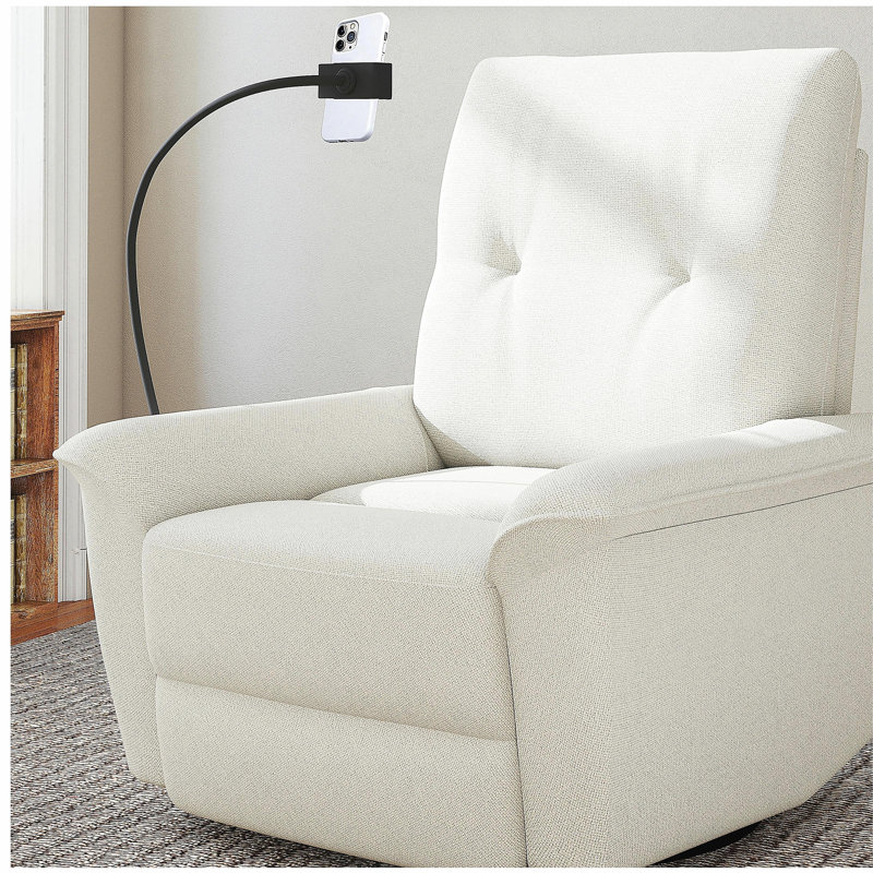 270° Power Swivel Rocker Recliner Chair w/ Phone Holder, Electric Glider Reclining Sofa with USB Ports, Power Swivel Glider, Rocking Chair Nursery Recliners for Living Room Bedroom(Beige-gray)