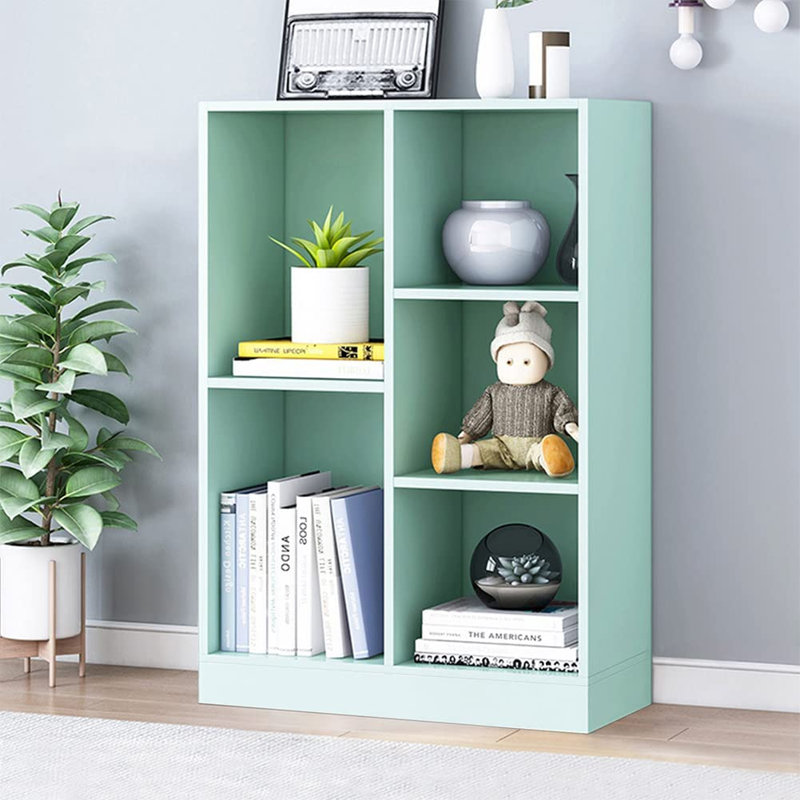 Bibliothèque courte 5 cubes, Vert Tiffany, 35.4" H  x 19.7" W x 9.4" Đ