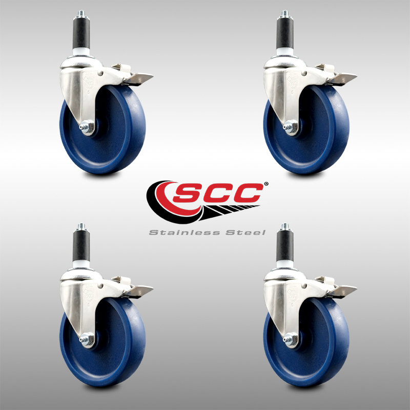 Ensemble de 4 roulettes extensibles en poly, H 5 po x l 5 po