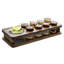 8 Shot Glasses Solid Wood Serving Set Tray