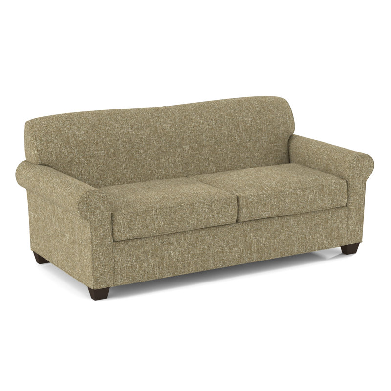 Finn Rolled Arm Sofa with Reversible Cushions, Cafelle, Connelly Wren, 34" H x 75" W x 36" D