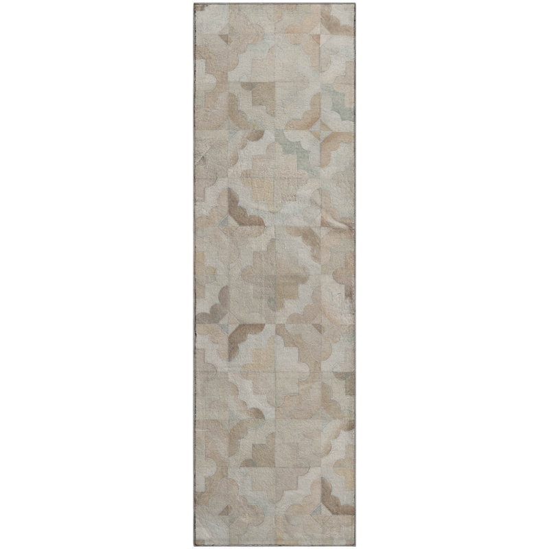 Premium Machine Washable Lewes AMF103 Ivory Rug, Runner 2'3" x 7'6"