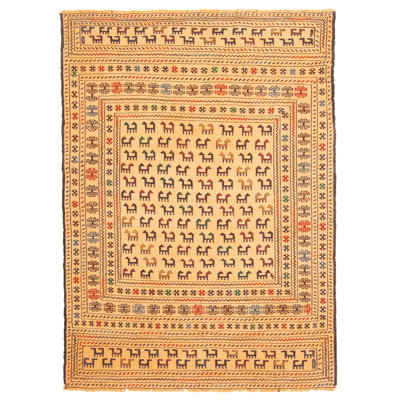 Cohee Beige Tapestry Kilim 4'3" x 5'11"