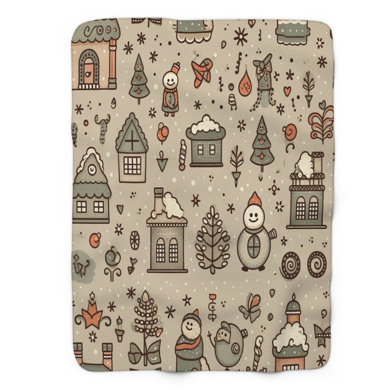 Frosty Time - Couverture sherpa de qualité supérieure 1 pièce, L 60 po x L 80 po