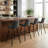 Upholstered Counter Stool with Metal Frame-1803781941