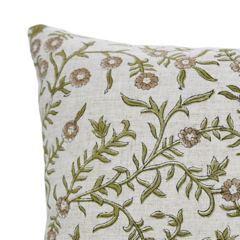 Housse de coussin en lin visqueux décoratif Fab Fabine Accent, (Shehjan, brun), Carré, H 26 po x l 26 po