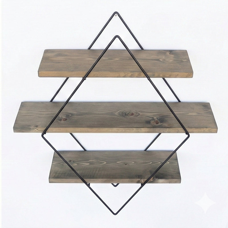 Corwin Diamond Geometric Handmade Floating Shelf