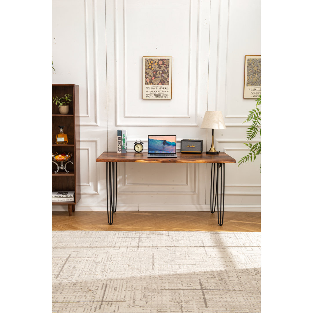 Live Edge Desk with Hairpin Legs and South American Walnut, Live Edge Desk Keelan Scott