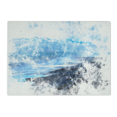 Tempered Glass Mountain Beach Chopping Board