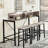 Bar Table Set With Power Socket, LED Light And Saddle Stools, Ideal For Living, Dining And Kitchen Spaces-1722376341