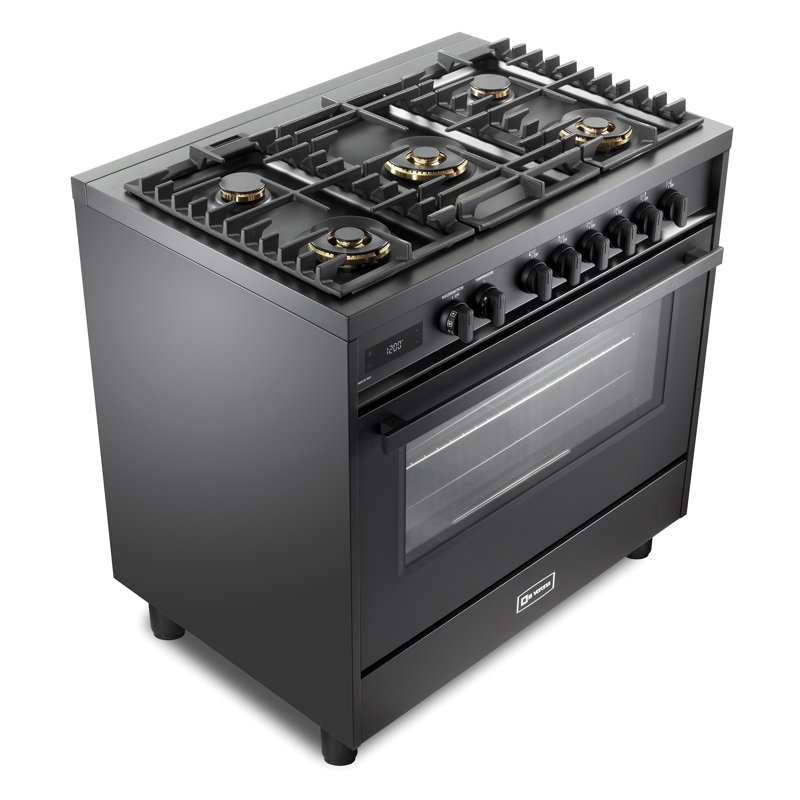 Verona Ultima Midnight 36" 5 Burner Single Dual Fuel Range