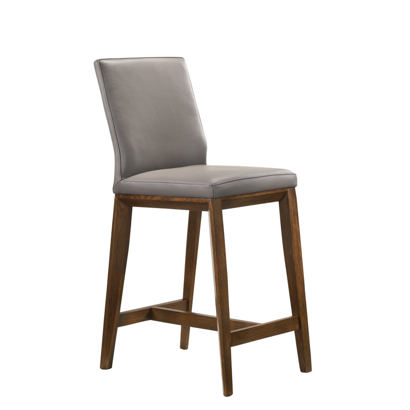 Tabouret de comptoir 26 po Jessia, Noyer, Gris clair