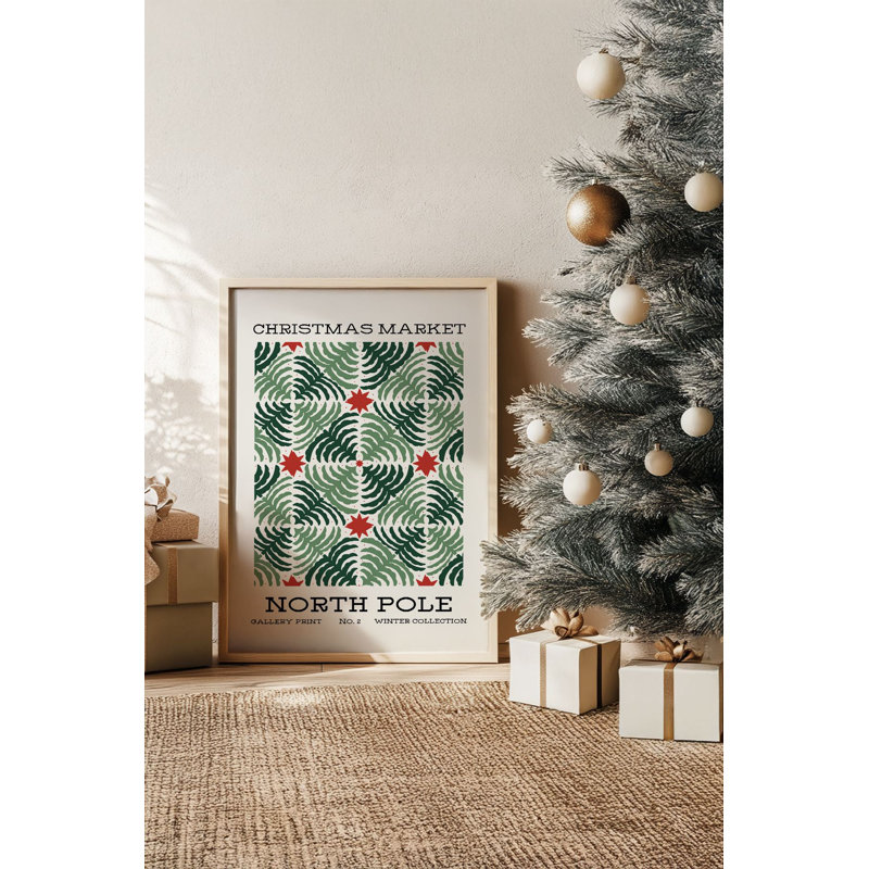 «Festive Christmas», peinture encadrée décorative de 13,0 po x 19,0 po | Cadre 100% bois massif (épaisseur: 0,8 pouce), œuvre d'art 100% MDF | Impression numérique pour des couleurs vives, décoration murale parfaite pour la maison et le bureau
