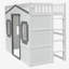 Lit mezzanine simple avec échelle - blanc + cadre gris-121070209-121070206
