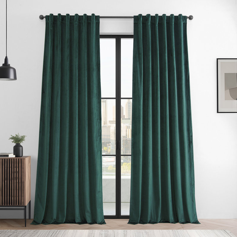 Paire de rideaux obscurcissant Basic Deluxe, Vert profond, L 50 po x L 108 po