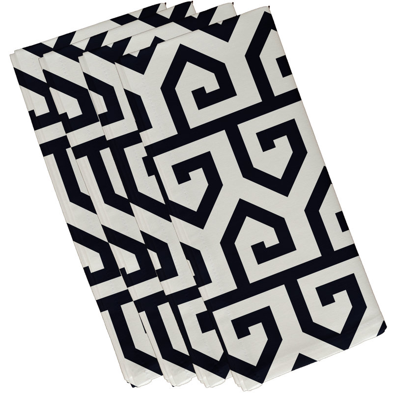 Polyester Geometric Square Napkin, 18" W x 18" L, Navy Blue